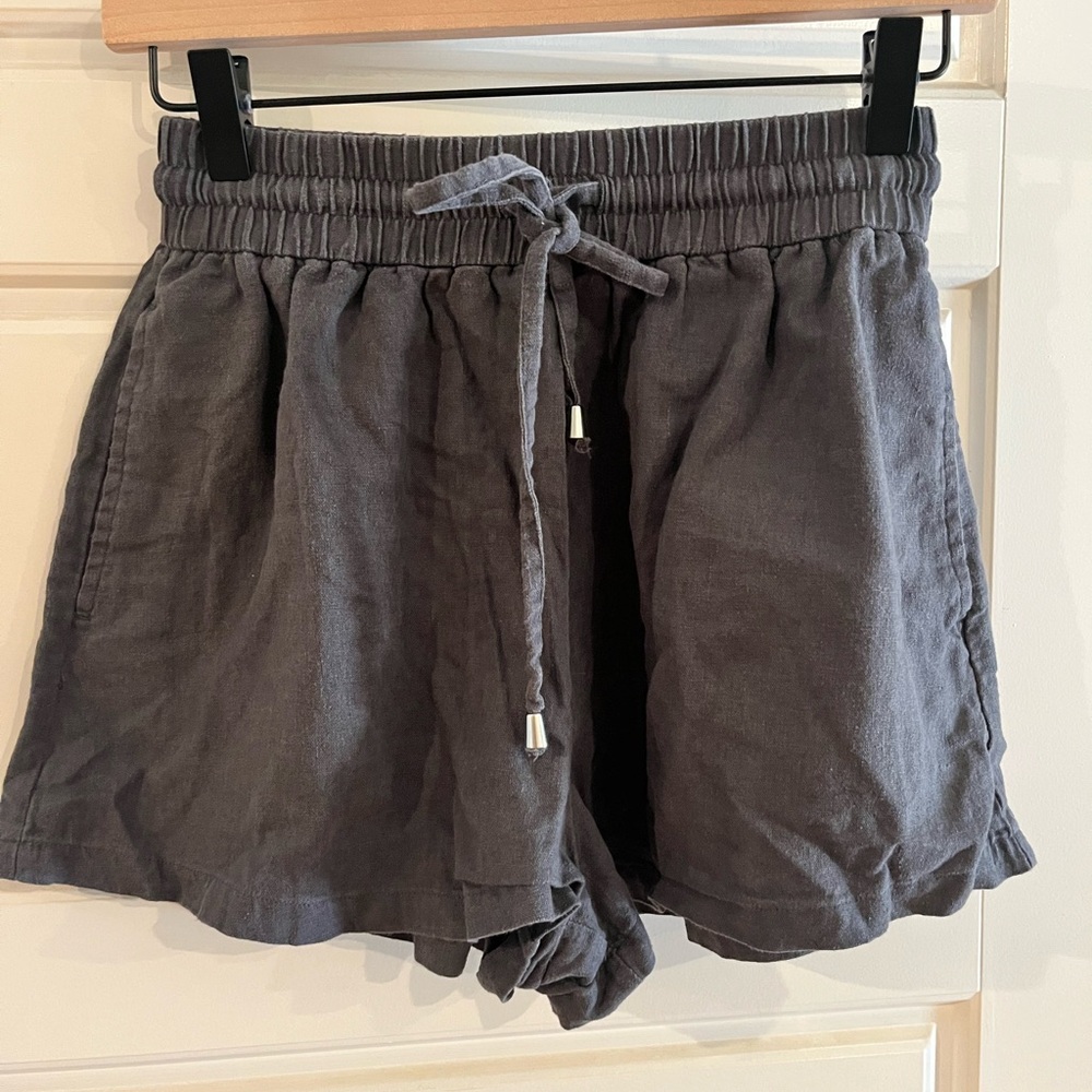 Zara Gray High Waist Shorts Elastic Waistband